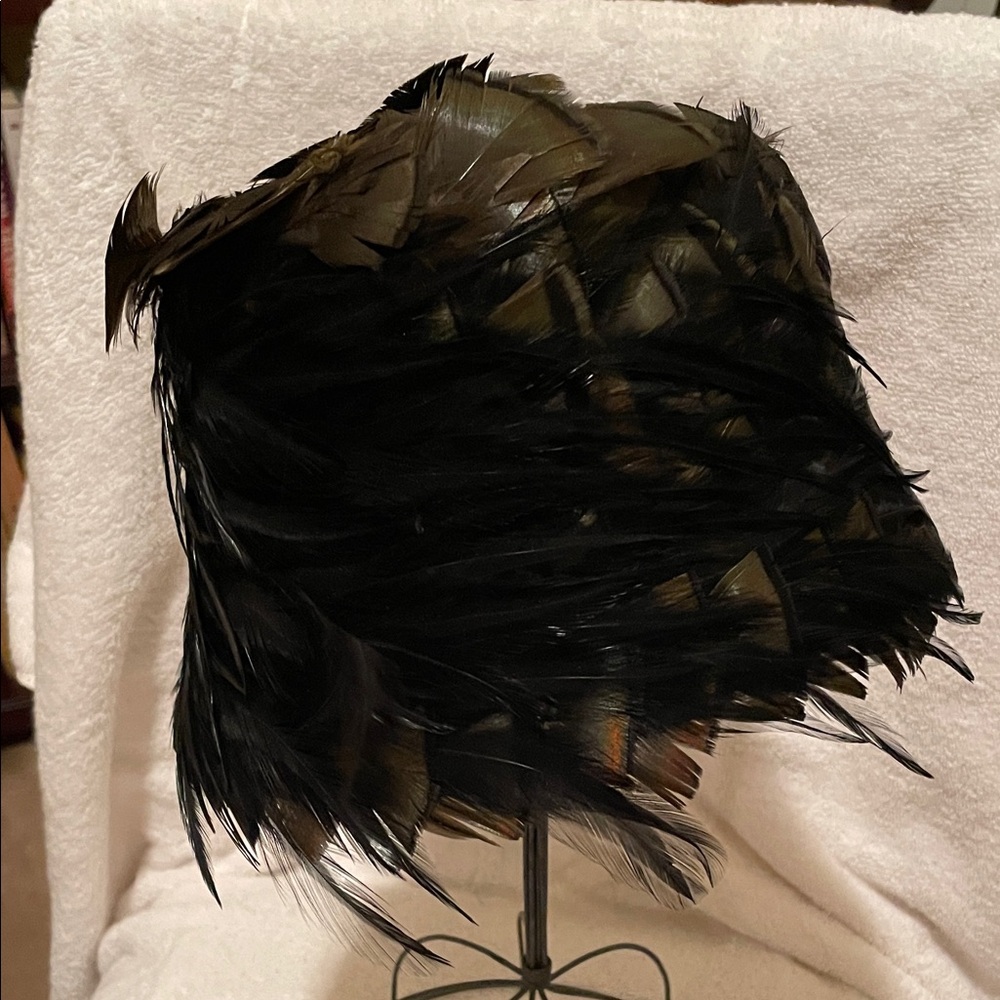 VINTAGE Feathered Hat